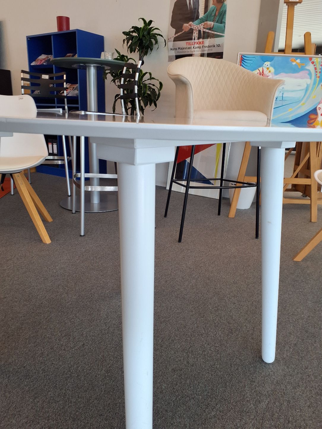 Loungebord hvidt rundt - 6508